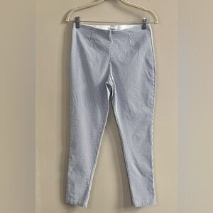 Calvin Klein white pinstriped pull on elastic waist pants navy stripes size 8